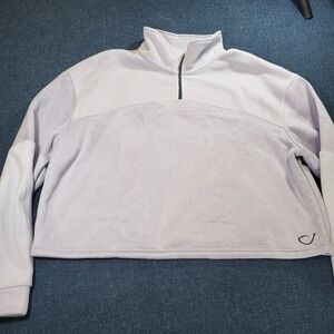 Reel Life Womens XL Lavender Fleece Quarter Zip Cropped Pullover Sweatshirt
